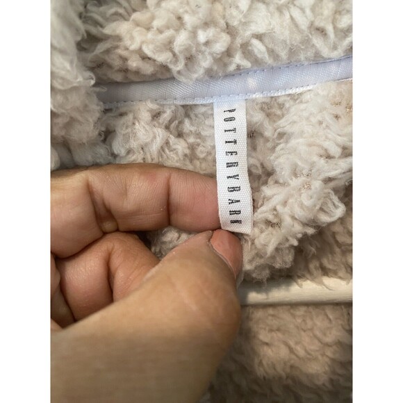 Pottery Barn Women's Teddy Bear Faux Fur Robe Blush-Tan Bath Bed Sz Small - Picture 3 of 8